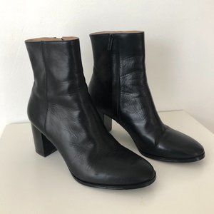 & Other Stories - Black Leather Zipper Boots Women's US 9/EUR 39